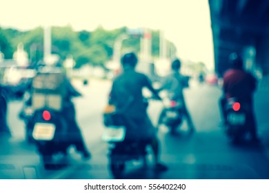 Blurred  background abstract and can be illustration to article of Bikers driving a motorcycle - Shutterstock ID 556402240