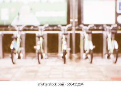 Blurred  background abstract and can be illustration to article of Bicycle parking - Shutterstock ID 560411284