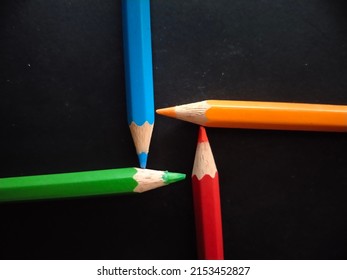 Blurred Background, Beautiful Colorful Pencils, It's School Tools To Draw.