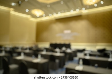 Blurred Background Of Business People In Conference Hall Or Seminar Room.