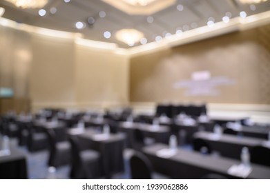 Blurred Background Of Business People In Conference Hall Or Seminar Room.