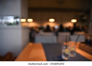 Blurred Background Of Cafe, Coffee Shop,a Eatery