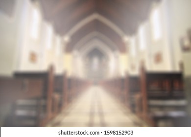 blurred background of chruch interior 