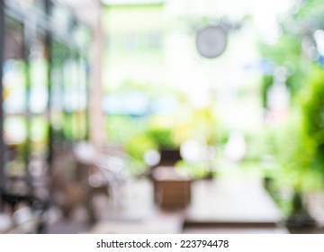 Blurred background : Coffee shop blur background with bokeh