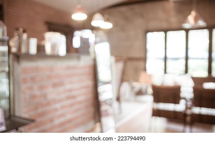 Blurred Background : Coffee Shop Blur Background With Bokeh