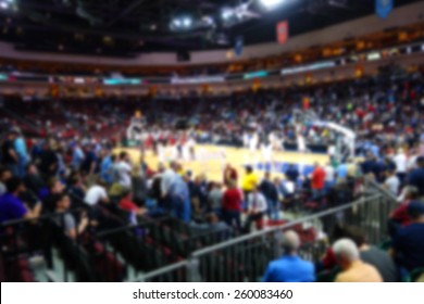 Blurred Background Of College Basketball Crowd                              