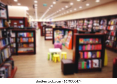 blurred background ; colorful book store