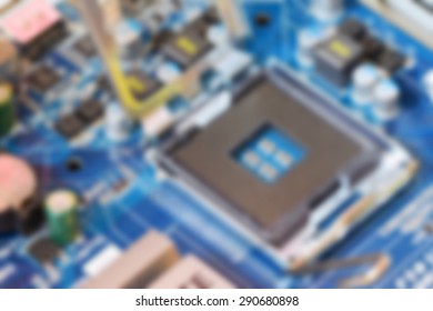 Blurred background with computer components