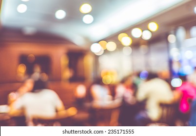 Blurred Background : Customer At Restaurant Blur Background With Bokeh