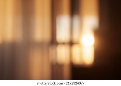 Blurred background of dining room with natural light from a window, backdrop