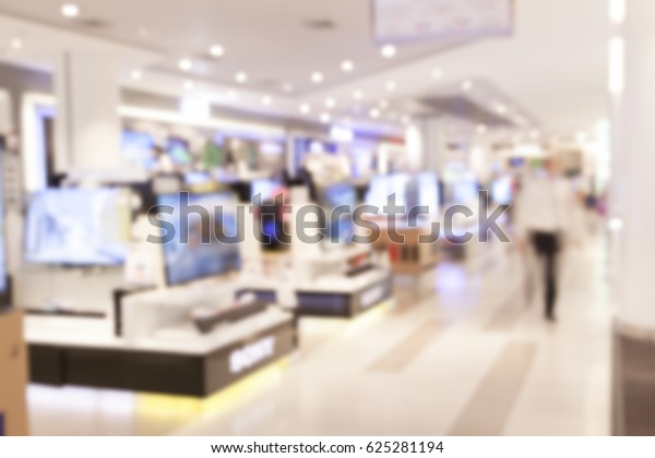blurred background of\
electronic store