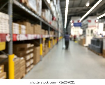 blurred background in furniture warehouse. can be use for background