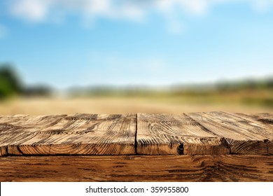 blurred background of landscape with blue sky and  - Shutterstock ID 359955800