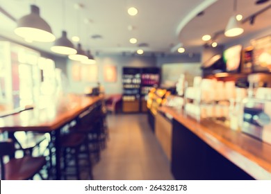 Blurred background made with Vintage Tones,Coffee shop blur background with bokeh - Shutterstock ID 264328178