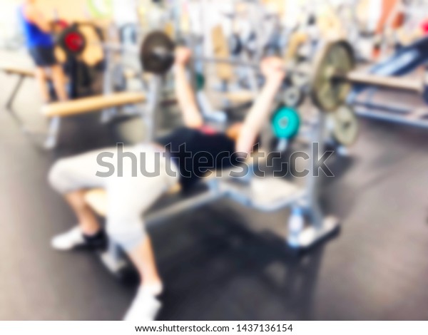 Blurred Background Man Lifting Barbell Row Stock Photo Edit Now
