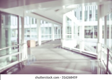 Blurred Background Modern Hospital - Corridor Hallway