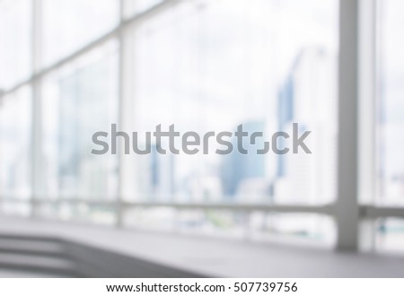 Blurred background : office and hallway interior