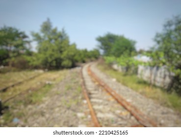 Blurred Background An Old Railroad Train