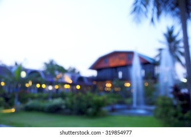 Blurred Background : Outdoor Restaurant At Night