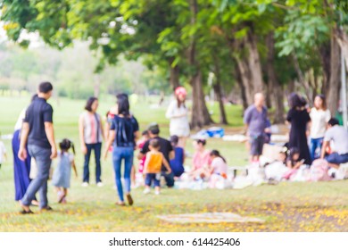 Blurred Background Of People Activities In Park