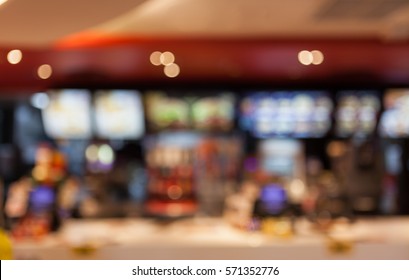 Blurred Background Of People Inside Fast Food Restaurants