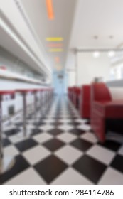 Blurred Background Photo Of An American Diner Restaurant