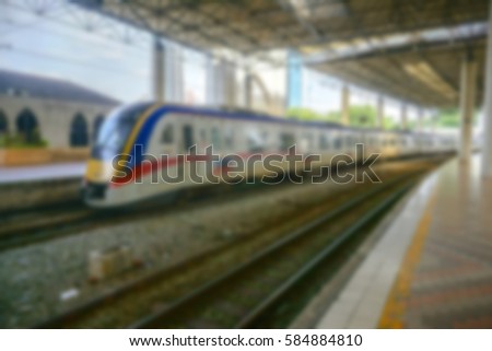 Blurred background of railway station.