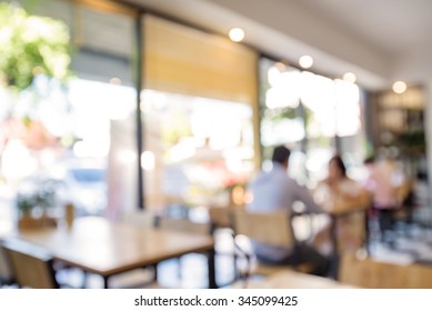 Blurred Background Of Restaurant With People