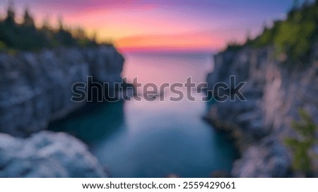 Similar – Image, Stock Photo Serene twilight seascape with pastel reflections