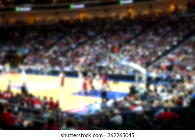 Blurred Background Of Sports Arena Crowd                               