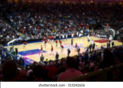  Blurred Background Of Sports Arena Crowd                              