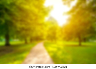 Blurred Background In Spring Time Of City Park