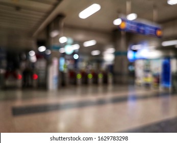 Blurred Background Of Subway Station No People