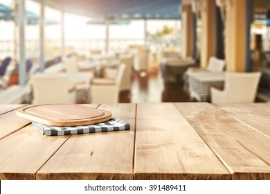 Blurred Background Of Summer Table And Bar 