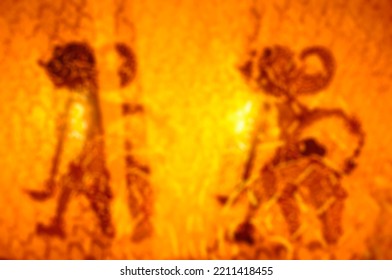 Blurred Background Of Twin Javanese Shadow Puppets