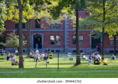 Blurred Background Of University Campus Scene.