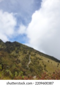 Blurred Background With View Of Lawu Mountain Path