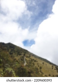 Blurred Background With View Of Lawu Mountain Path