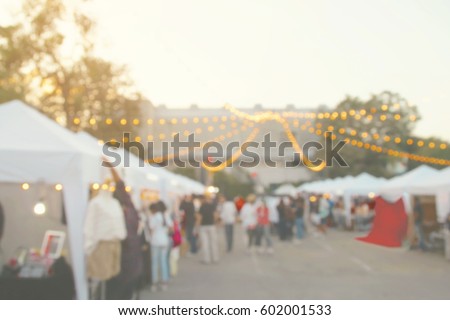Blurred Background of Weekend Flea Market