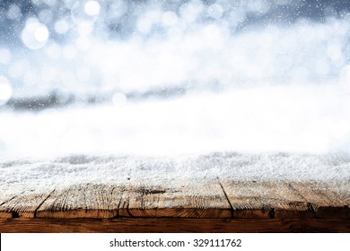 Blurred Background Of Winter And Ice Snow And Cold Day Of Winter 