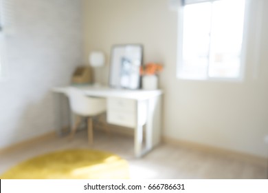 Blurred Background Of Working Room At Home