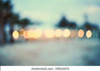 Blurred background.Abstract background beach.Vintage and toned photo.Real bokeh.