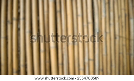 Blurred bamboo fence, Bamboo twig wall as abstract background.