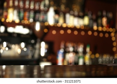 Blurred Bar With Bokeh Background