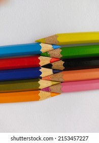 Blurred Beautiful Colorful Pencils, It's School Tools To Draw