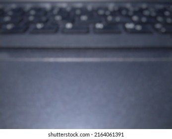 Blurred Black Computer Keyboard. Techno Theme. Professional Office Worker Template For Ad, Social Media Post, Banner With Space For Text