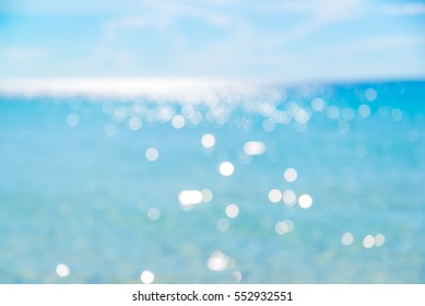 Blurred Blue Background And Blue Sky And Bokeh Sea