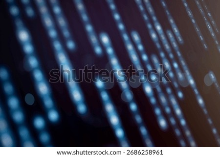 Blurred blue binary code lines in diagonal motion, creating a futuristic digital background ideal for AI, data science, cybersecurity, technology, and machine learning visual design.