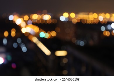 Blurred Bokeh Image Of City Scape In Shanghai