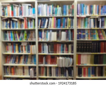 Blurred Of Books Cabinet Library In School 